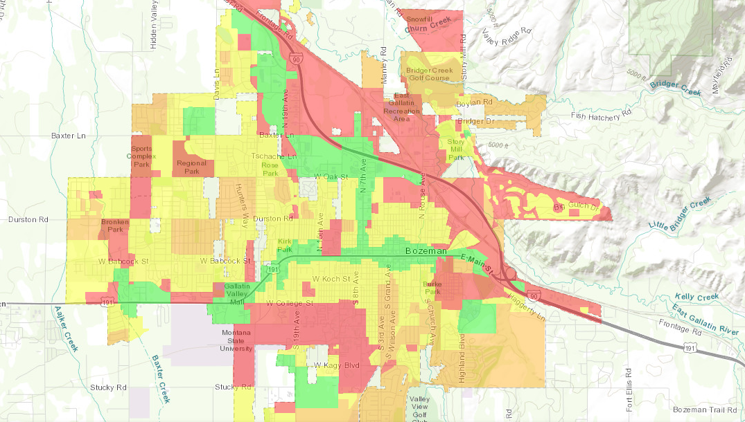 Bozeman Short-term rental map